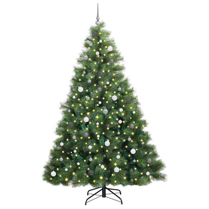 Albero di Natale artificiale con 300 LED Verde 240 cm PE e PVC