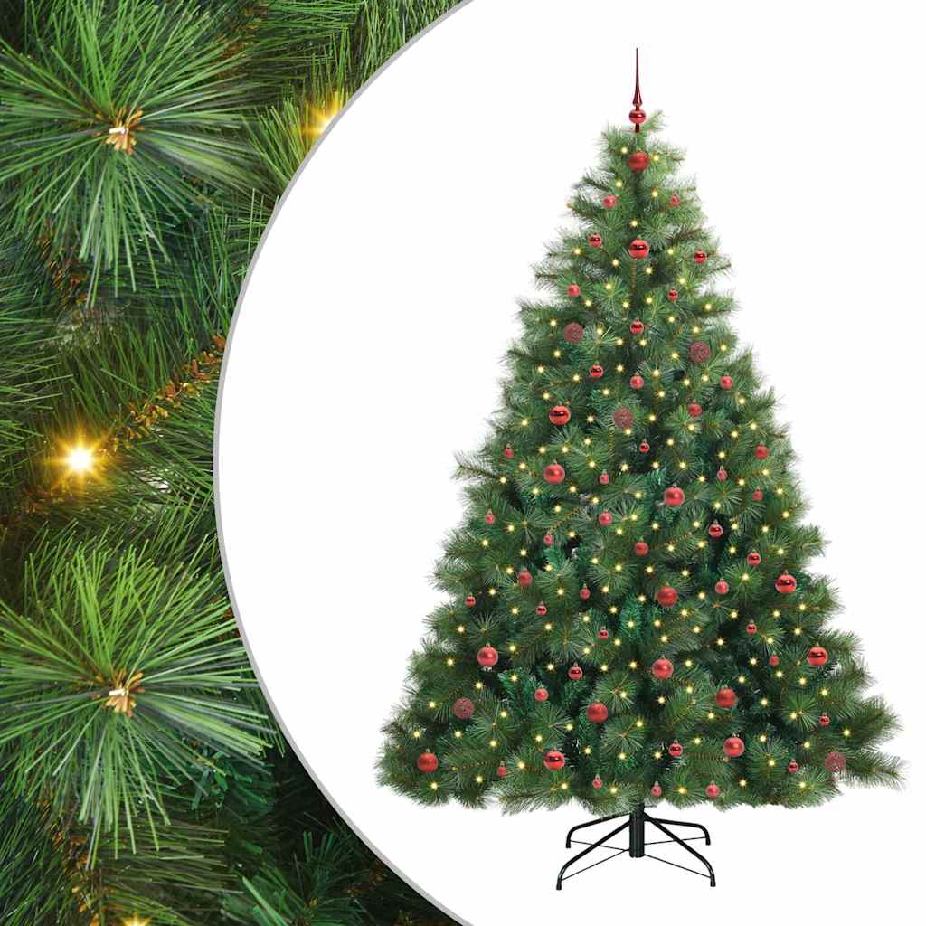 Albero di Natale artificiale con 300 LED Verde 240 cm PE e PVC