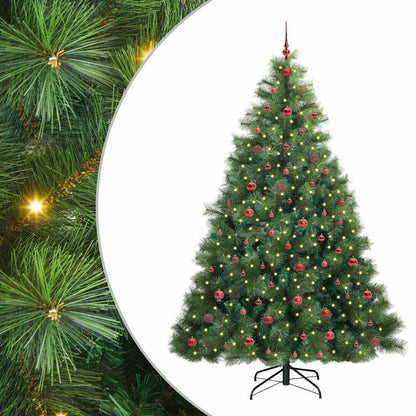 Albero di Natale artificiale con 300 LED Verde 240 cm PE e PVC