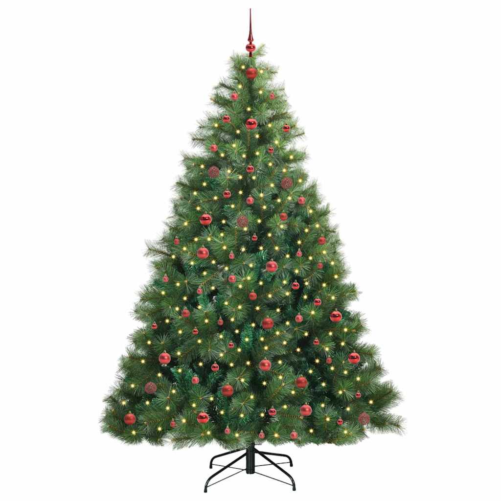 Albero di Natale artificiale con 300 LED Verde 240 cm PE e PVC