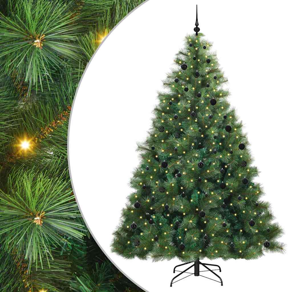 Albero di Natale artificiale con 300 LED Verde 240 cm PE e PVC
