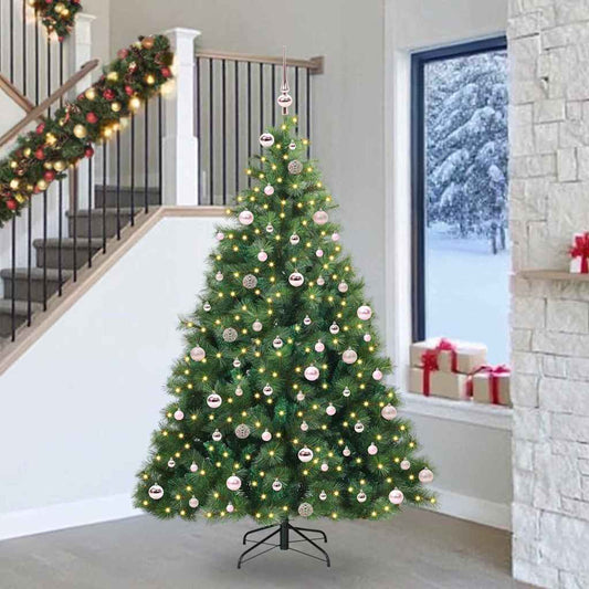 Albero di Natale artificiale con 300 LED Verde 240 cm PE e PVC