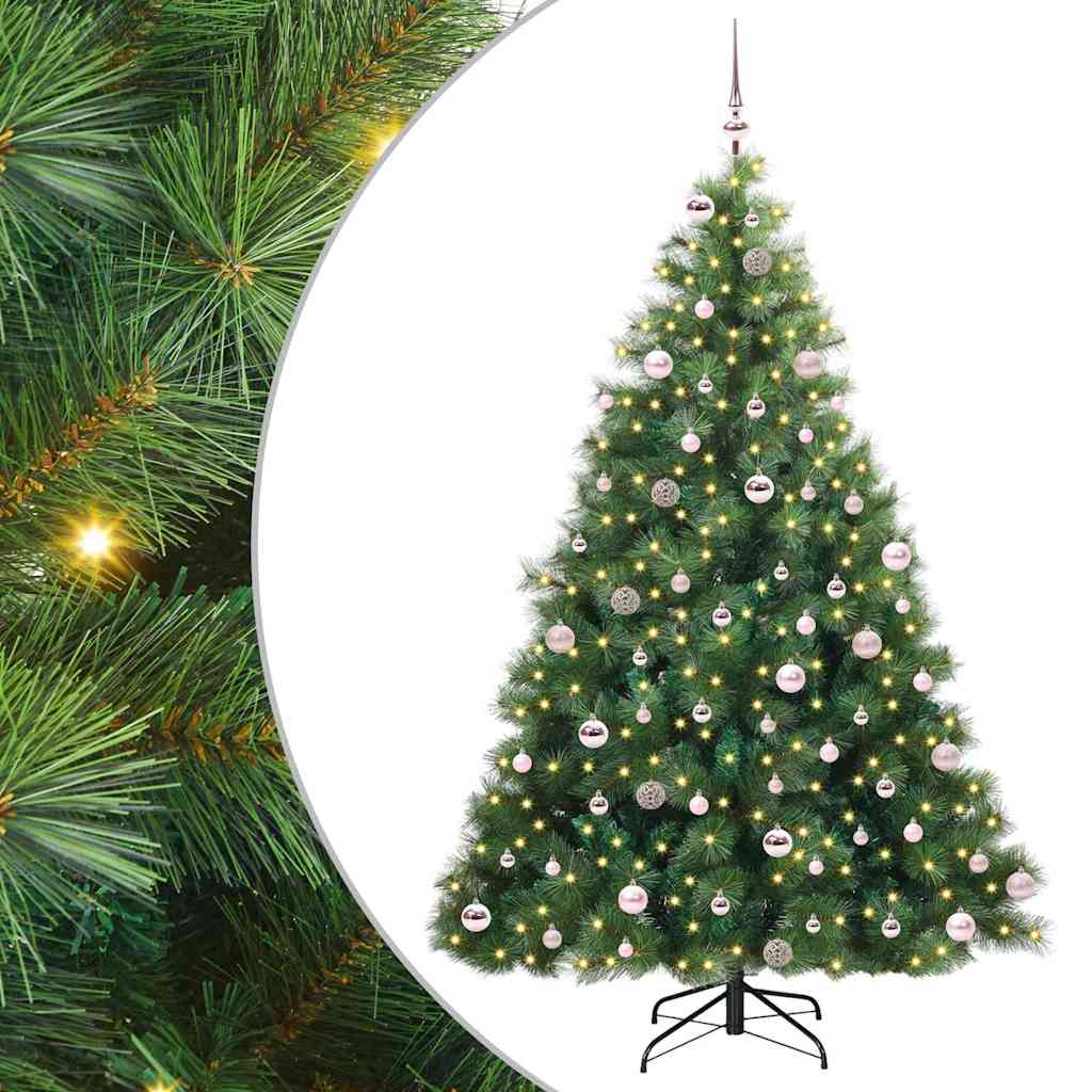 Albero di Natale artificiale con 300 LED Verde 240 cm PE e PVC