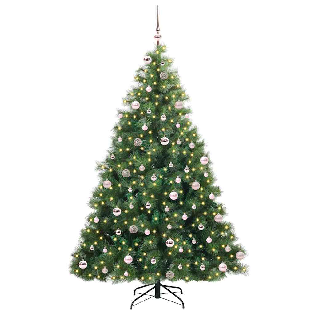 Albero di Natale artificiale con 300 LED Verde 240 cm PE e PVC