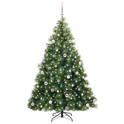 Albero di Natale artificiale con 300 LED Verde 240 cm PE e PVC