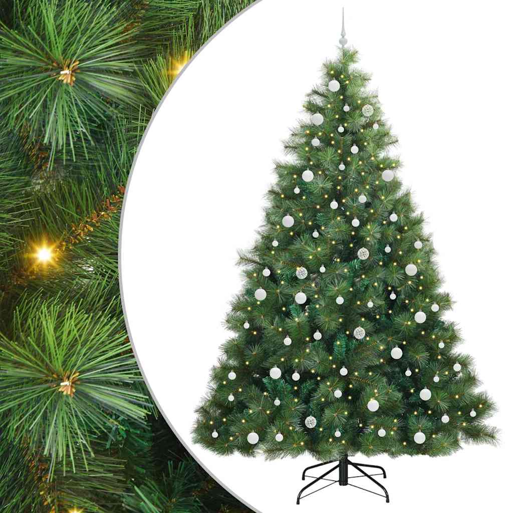 Albero di Natale artificiale con 300 LED Verde 240 cm PE e PVC