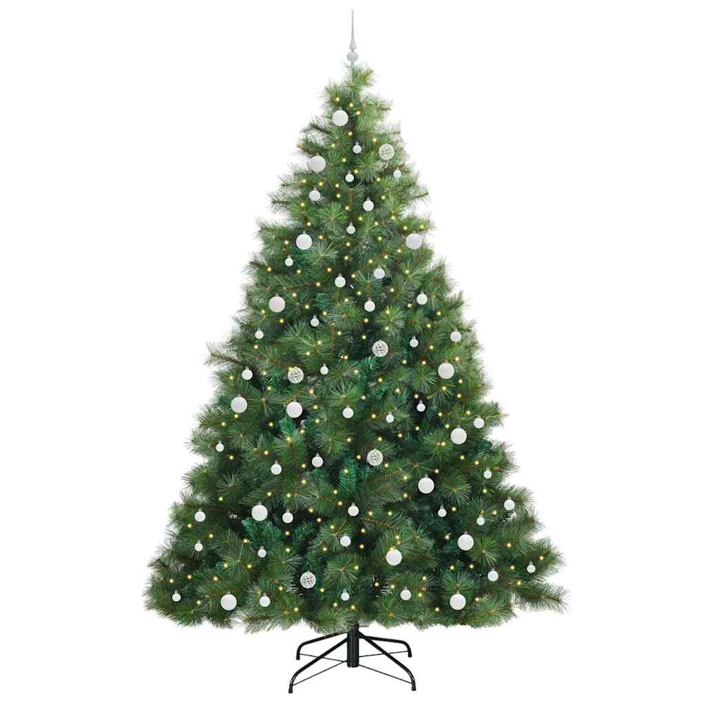 Albero di Natale artificiale con 300 LED Verde 240 cm PE e PVC