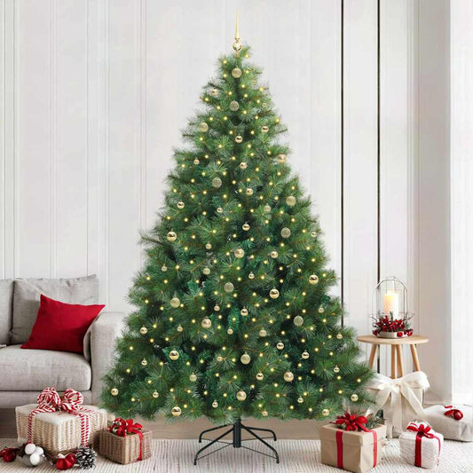 Albero di Natale artificiale con 300 LED Verde 240 cm PE e PVC