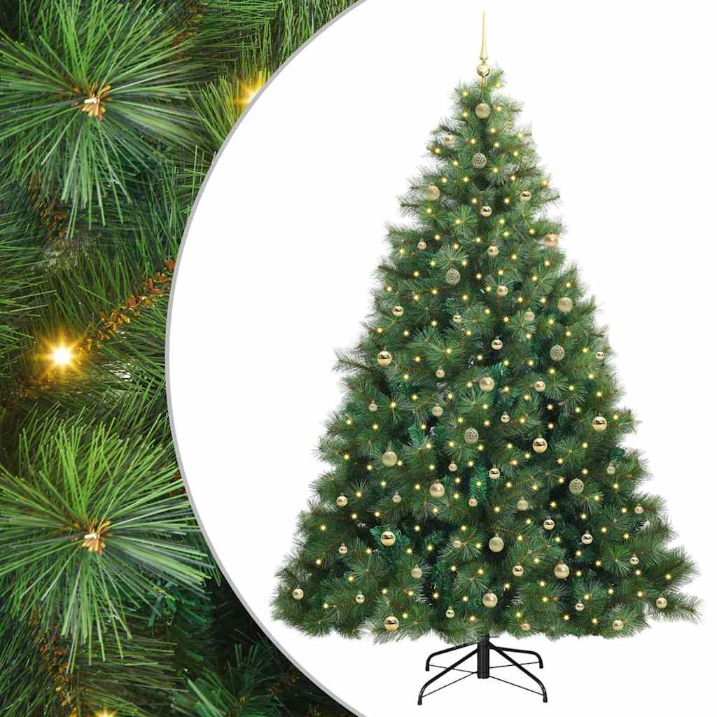 Albero di Natale artificiale con 300 LED Verde 240 cm PE e PVC
