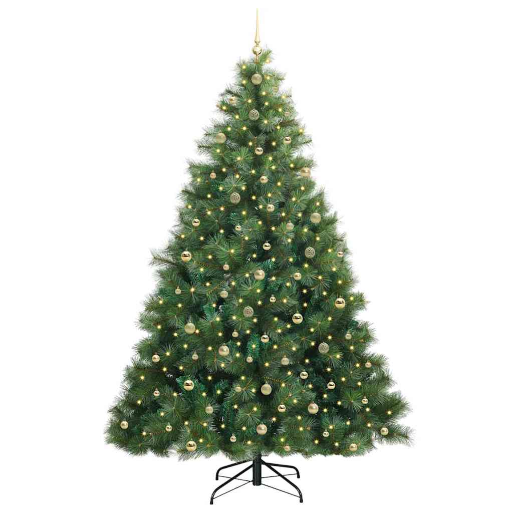 Albero di Natale artificiale con 300 LED Verde 240 cm PE e PVC