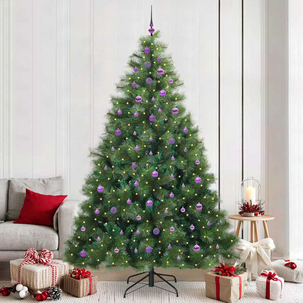 Albero di Natale artificiale con 300 LED Verde 240 cm PE e PVC