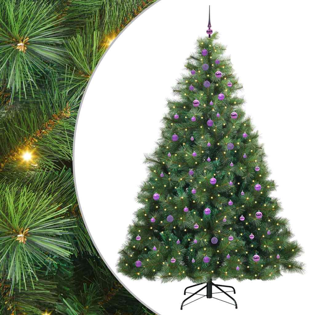 Albero di Natale artificiale con 300 LED Verde 240 cm PE e PVC