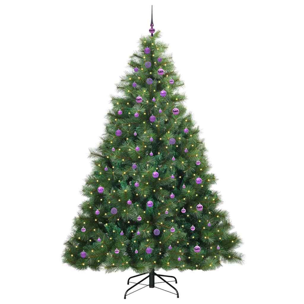 Albero di Natale artificiale con 300 LED Verde 240 cm PE e PVC
