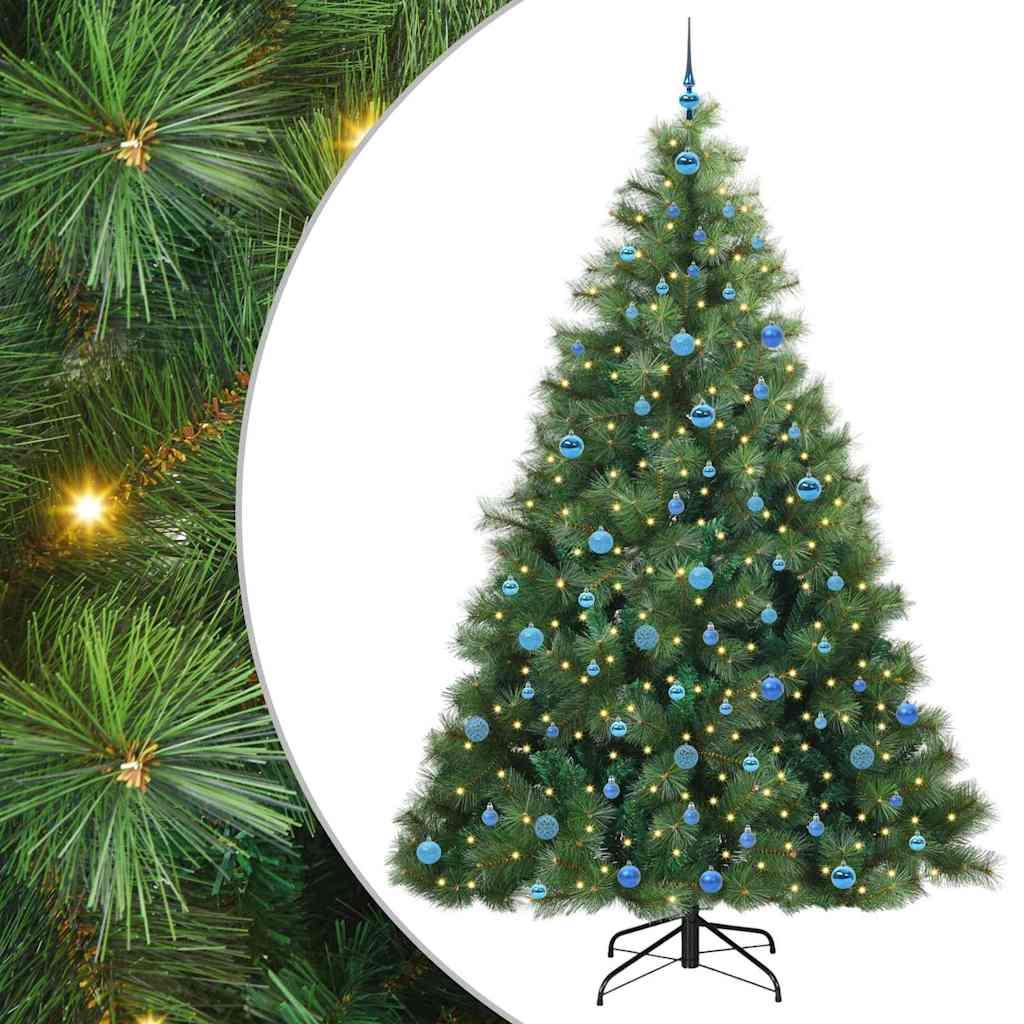 Albero di Natale artificiale con 300 LED Verde 240 cm PE e PVC