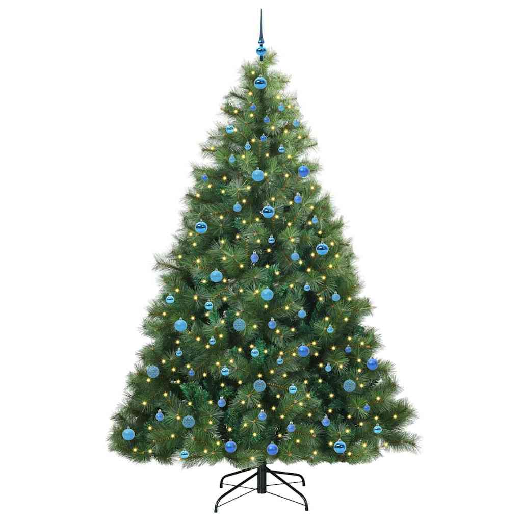 Albero di Natale artificiale con 300 LED Verde 240 cm PE e PVC