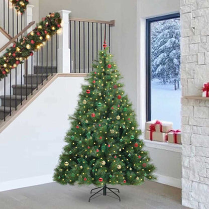 Albero di Natale artificiale con 300 LED Verde 240 cm PE e PVC