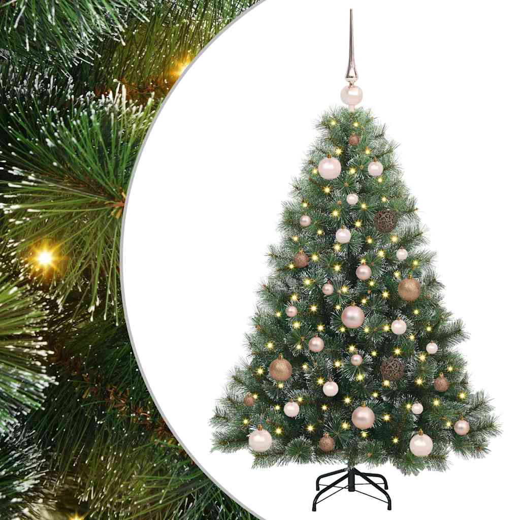 Albero di Natale artificiale con 150 LED Verde 120 cm PE e PVC