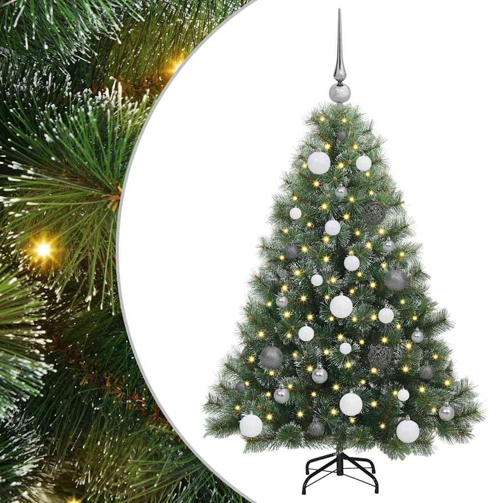 Albero di Natale artificiale con 150 LED Verde 120 cm PE e PVC