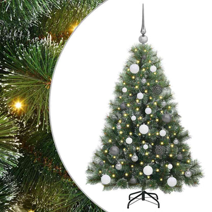 Albero di Natale artificiale con 150 LED Verde 120 cm PE e PVC