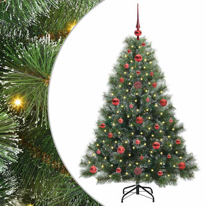 Albero di Natale artificiale con 150 LED Verde 120 cm PE e PVC