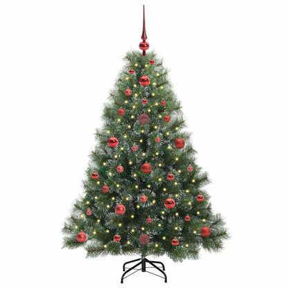 Albero di Natale artificiale con 150 LED Verde 120 cm PE e PVC