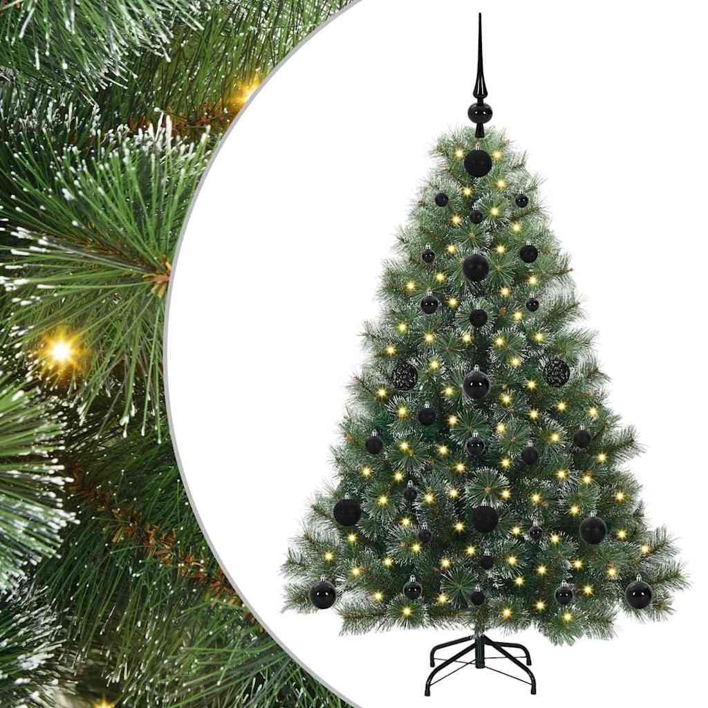 Albero di Natale artificiale con 150 LED Verde 120 cm PE e PVC