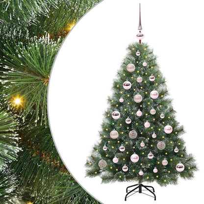 Albero di Natale artificiale con 150 LED Verde 120 cm PE e PVC
