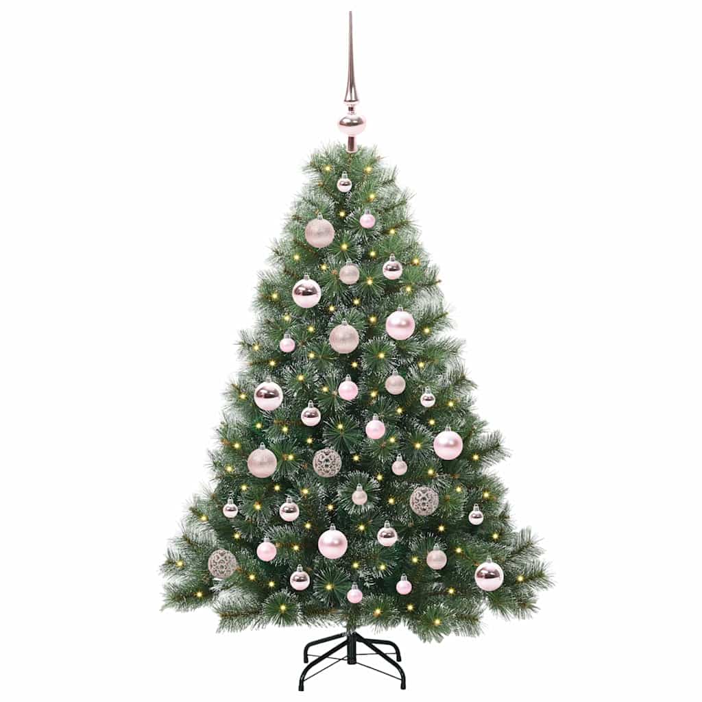 Albero di Natale artificiale con 150 LED Verde 120 cm PE e PVC