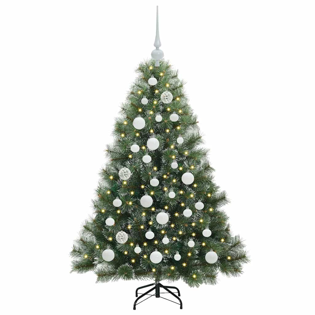 Albero di Natale artificiale con 150 LED Verde 120 cm PE e PVC