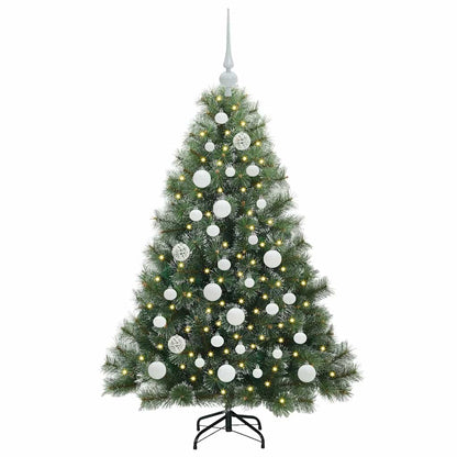 Albero di Natale artificiale con 150 LED Verde 120 cm PE e PVC