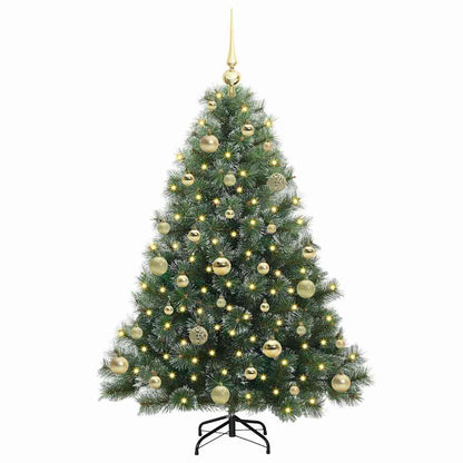 Albero di Natale artificiale con 150 LED Verde 120 cm PE e PVC