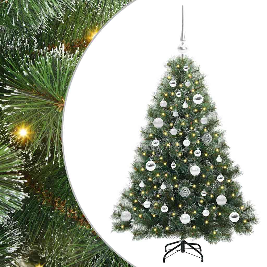 Albero di Natale artificiale con 150 LED Verde 120 cm PE e PVC