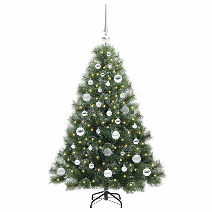 Albero di Natale artificiale con 150 LED Verde 120 cm PE e PVC