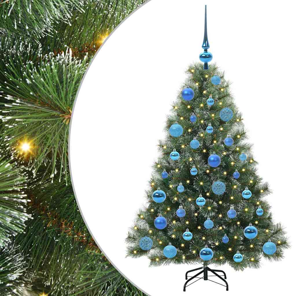Albero di Natale artificiale con 150 LED Verde 120 cm PE e PVC