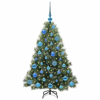 Albero di Natale artificiale con 150 LED Verde 120 cm PE e PVC