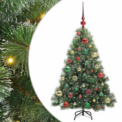 Albero di Natale artificiale con 150 LED Verde 120 cm PE e PVC