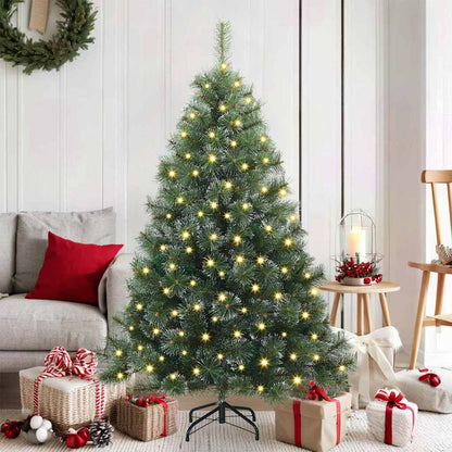 Albero di Natale artificiale con 150 LED Verde 150 cm PE e PVC