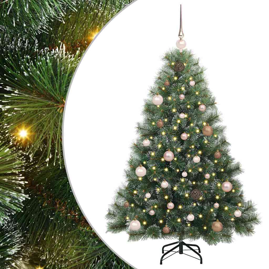 Albero di Natale artificiale con 150 LED Verde 150 cm PE e PVC