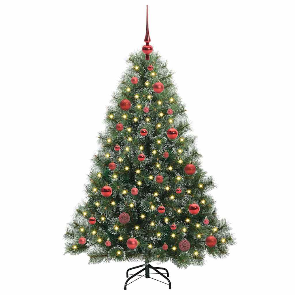 Albero di Natale artificiale con 150 LED Verde 150 cm PE e PVC