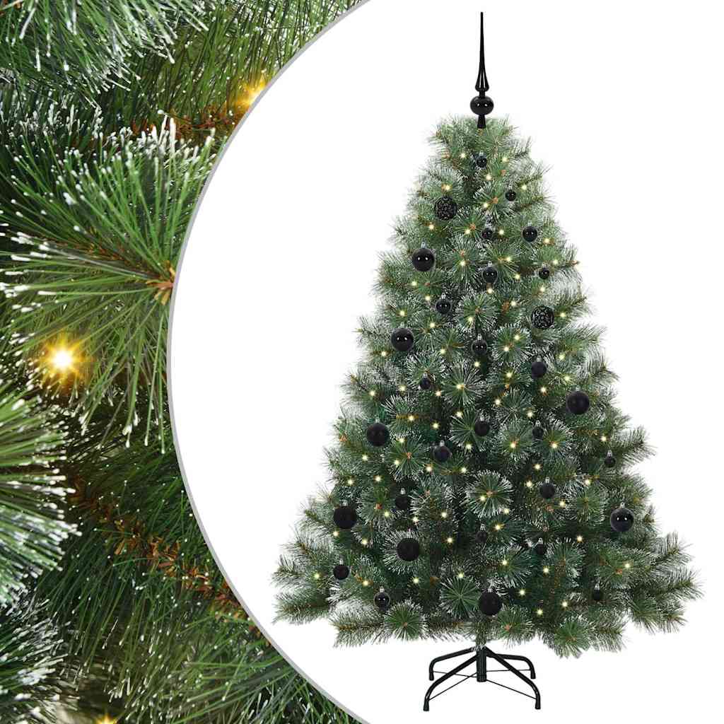 Albero di Natale artificiale con 150 LED Verde 150 cm PE e PVC