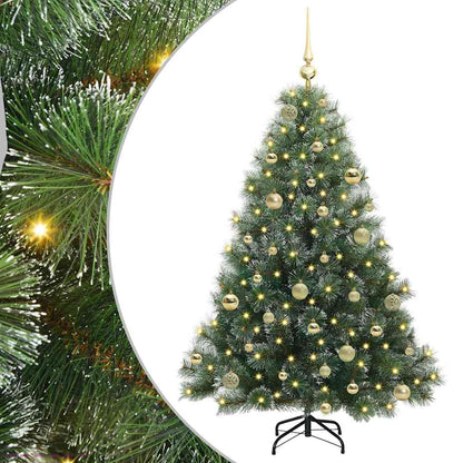 Albero di Natale artificiale con 150 LED Verde 150 cm PE e PVC