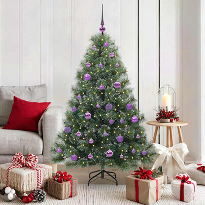 Albero di Natale artificiale con 150 LED Verde 150 cm PE e PVC