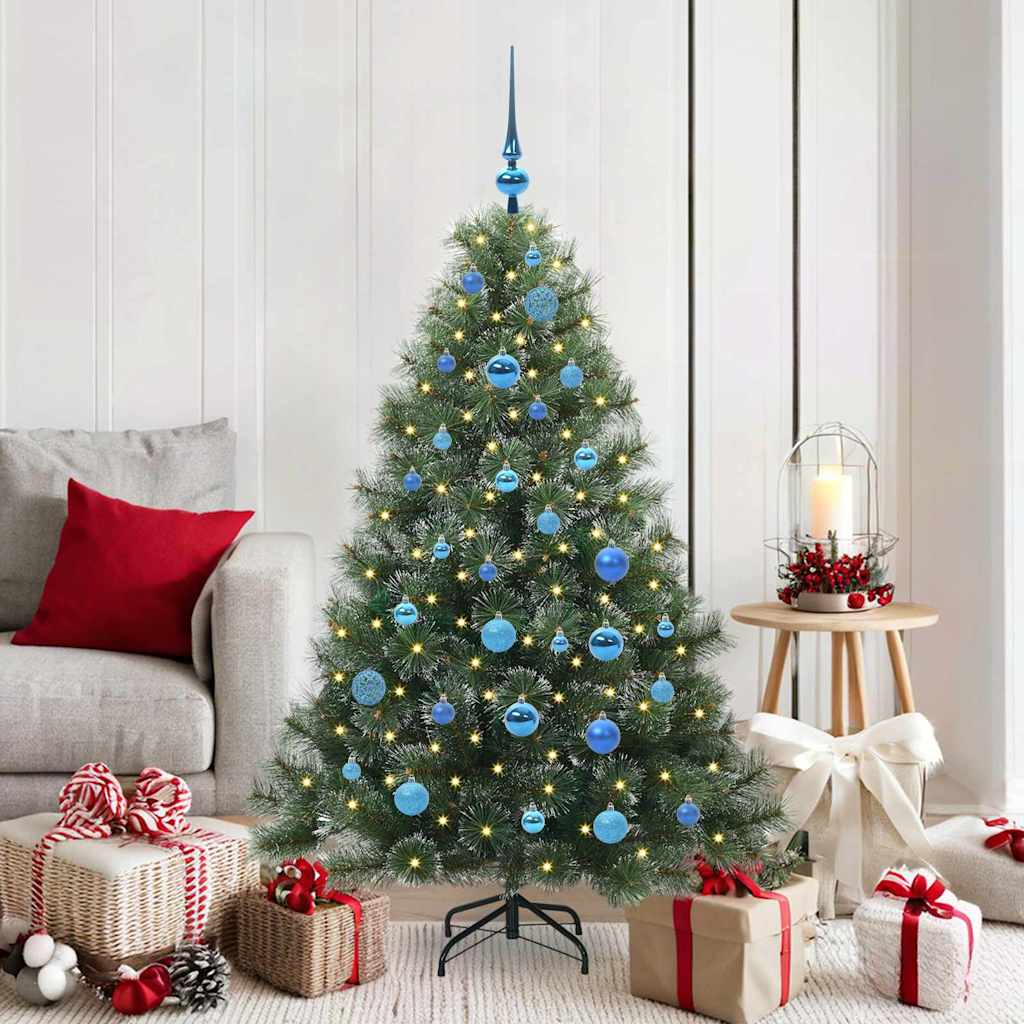 Albero di Natale artificiale con 150 LED Verde 150 cm PE e PVC