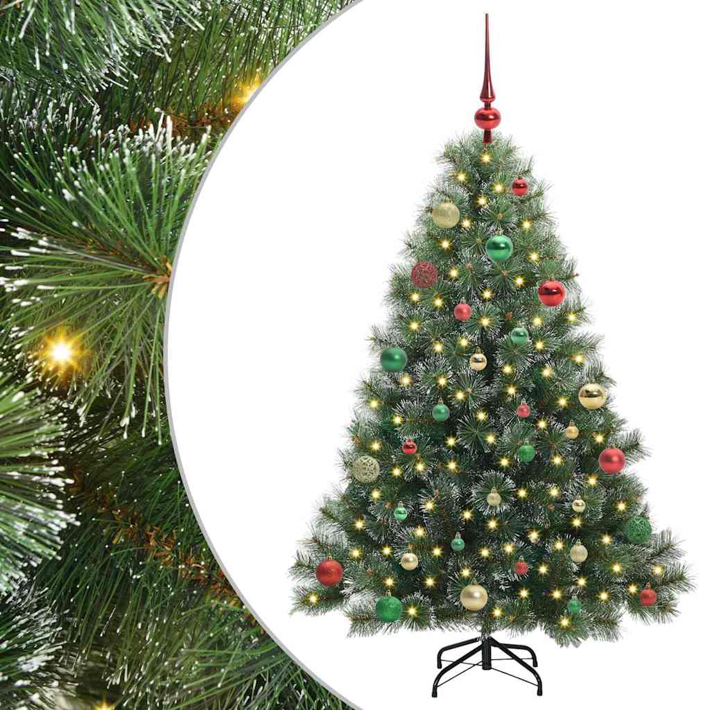 Albero di Natale artificiale con 150 LED Verde 150 cm PE e PVC