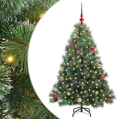 Albero di Natale artificiale con 150 LED Verde 150 cm PE e PVC