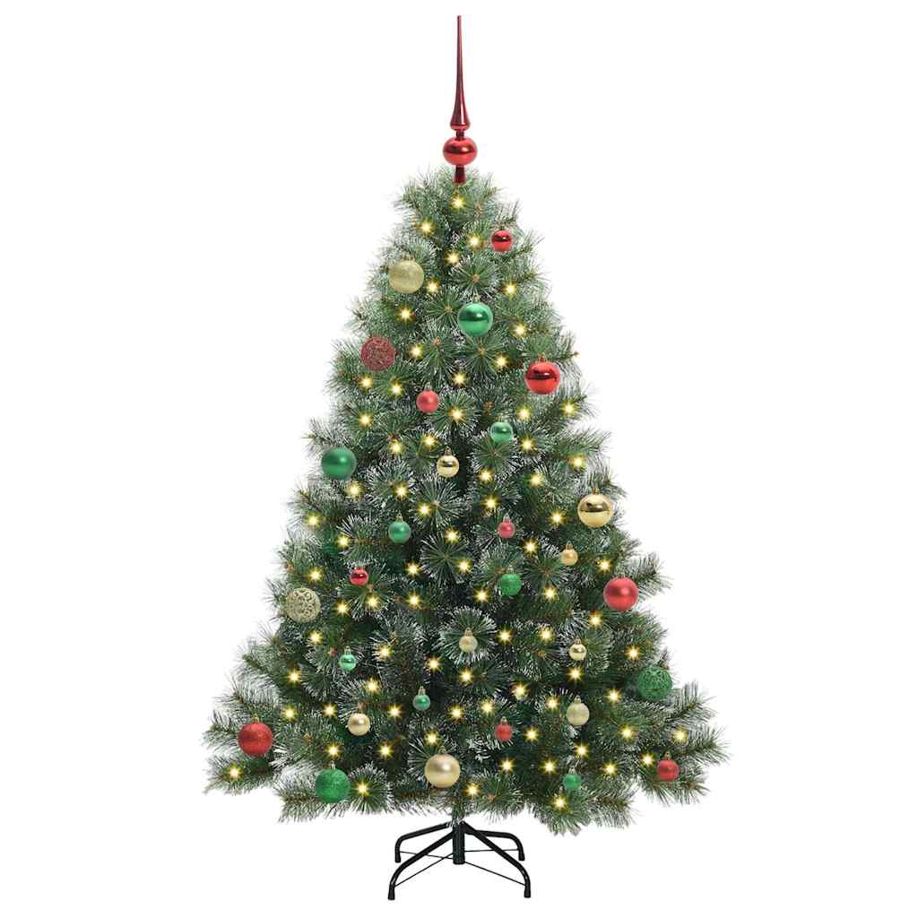 Albero di Natale artificiale con 150 LED Verde 150 cm PE e PVC