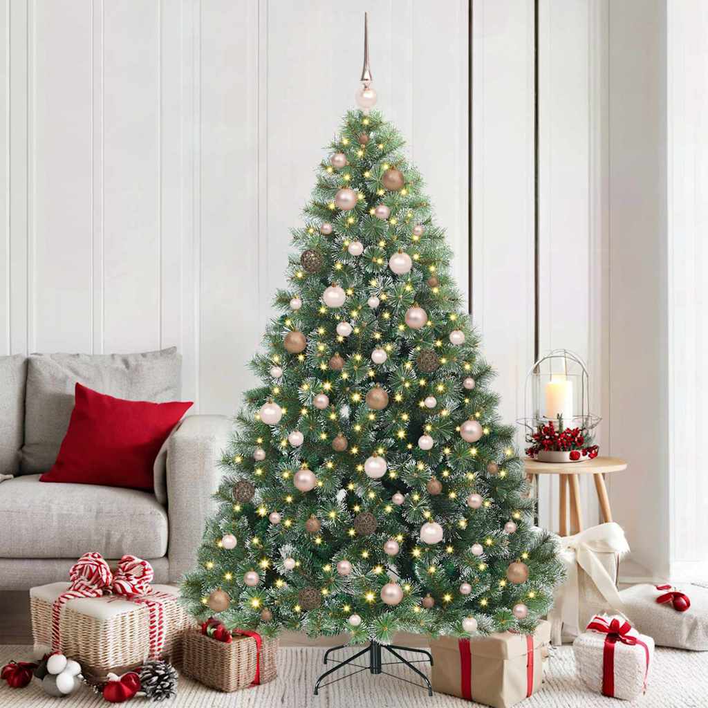 Albero di Natale artificiale con 300 LED Verde 180 cm PE e PVC
