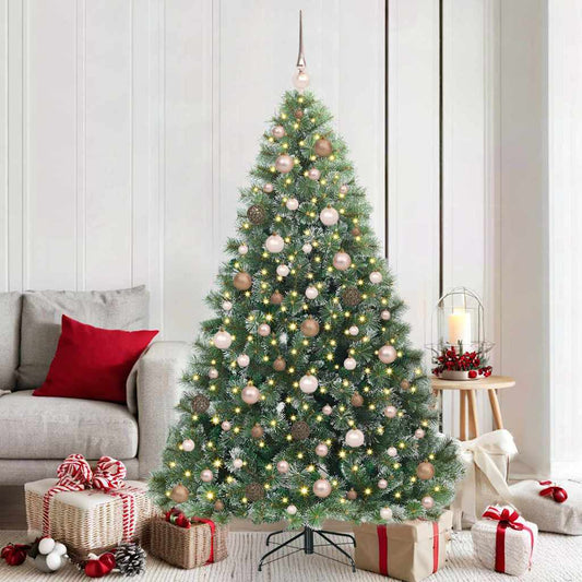 Albero di Natale artificiale con 300 LED Verde 180 cm PE e PVC
