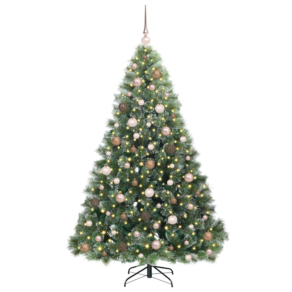 Albero di Natale artificiale con 300 LED Verde 180 cm PE e PVC