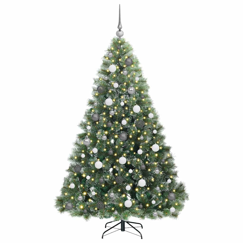 Albero di Natale artificiale con 300 LED Verde 180 cm PE e PVC